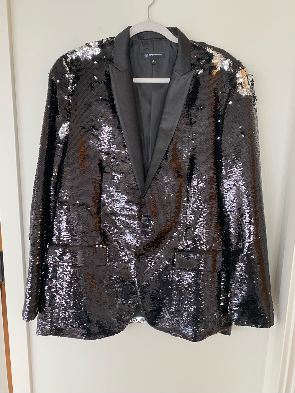 INC International Concepts Black Sequin Blazer